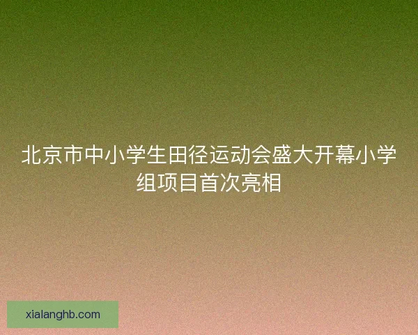 北京市中小学生田径运动会盛大开幕小学组项目首次亮相 北京市中小学生田径运动会盛大开幕小学组项目首次亮相