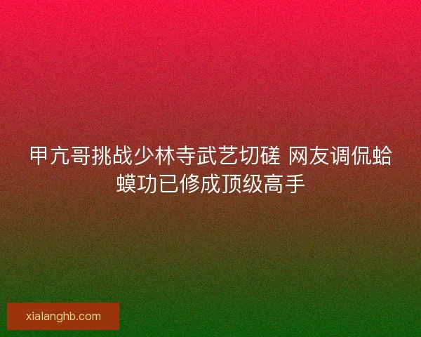 甲亢哥挑战少林寺武艺切磋 网友调侃蛤蟆功已修成顶级高手 甲亢哥挑战少林寺武艺切磋 网友调侃蛤蟆功已修成顶级高手