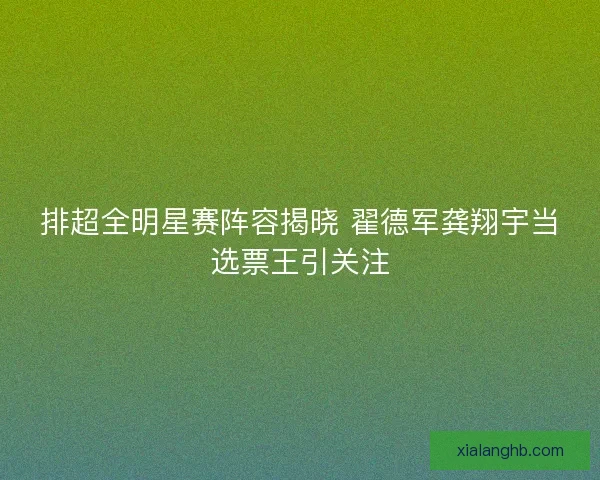 排超全明星赛阵容揭晓 翟德军龚翔宇当选票王引关注 排超全明星赛阵容揭晓 翟德军龚翔宇当选票王引关注