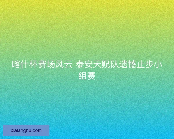 喀什杯赛场风云 泰安天贶队遗憾止步小组赛